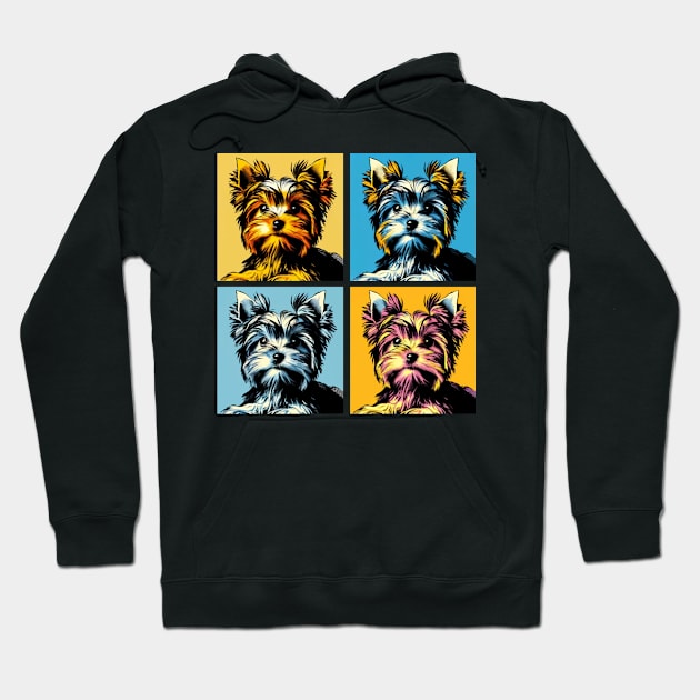 Pop Retro Yorkshire Terrier Art - Cute Puppy Hoodie by PawPopArt